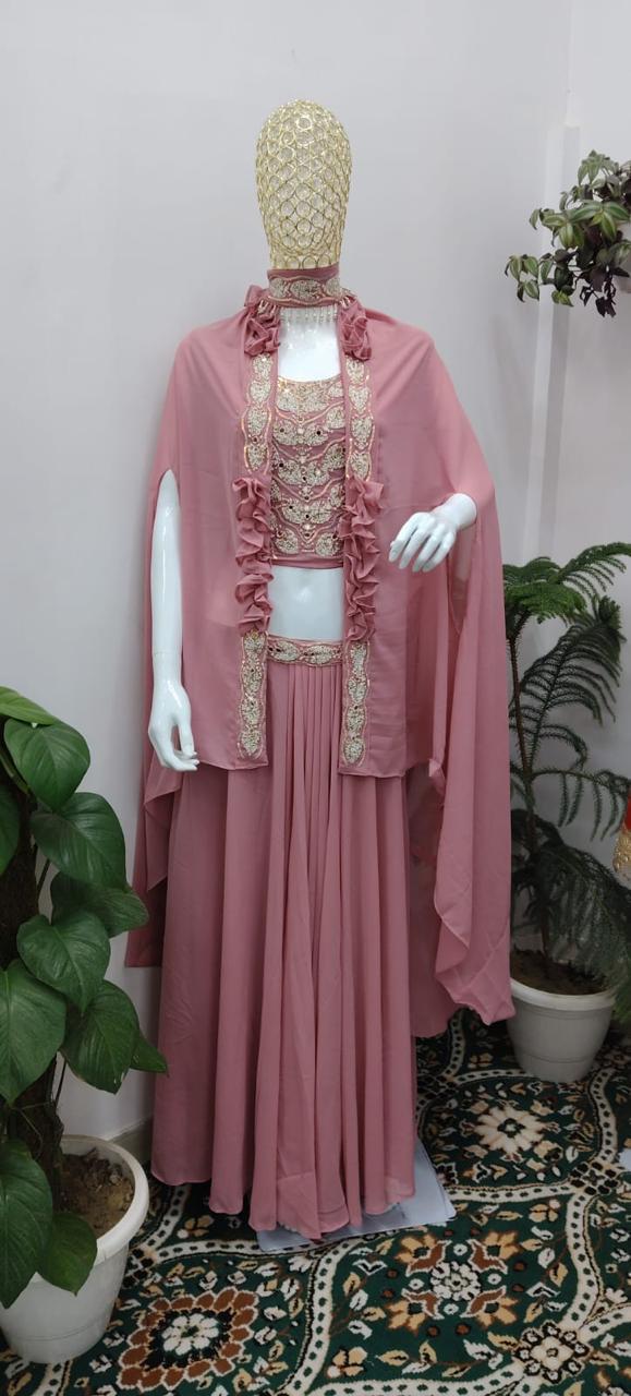 Designer Lehenga  "Elegant Rose Pink Designer Lehenga for Wedding & Party Wear"